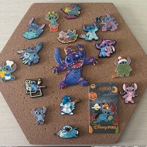 Disney Stitch Pin Set with Blue and Purple Accents